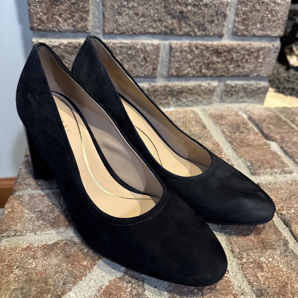 Cole Haan Nella Black Seude Slip On Block Heel  Pumps  Sz8B #0200‎ - Picture 15 of 16
